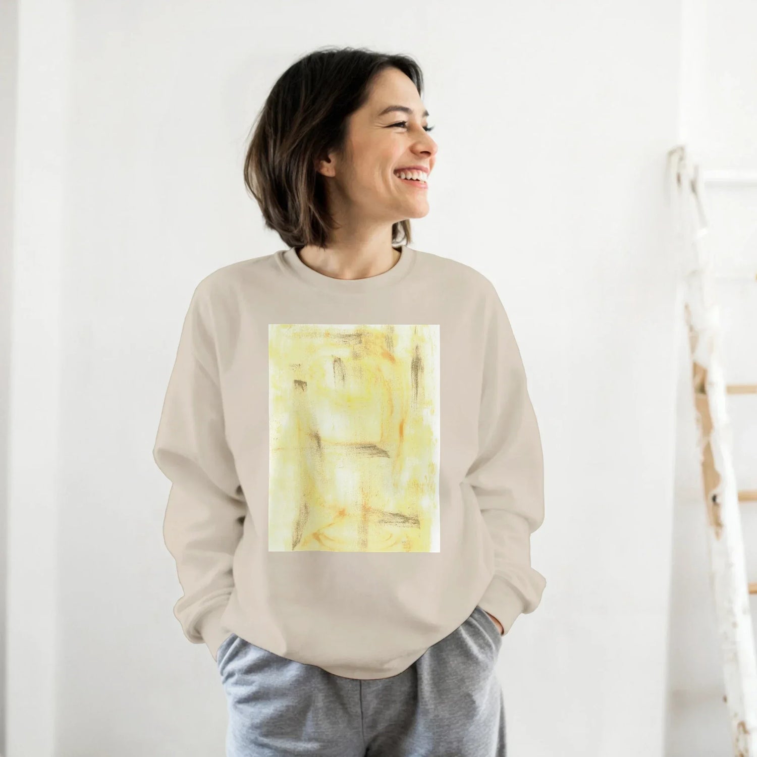Sweatshirt Unisexe Classique Golden Haze – Impression Artistique Multicolore - Laure Leprince - Artiste Peintre