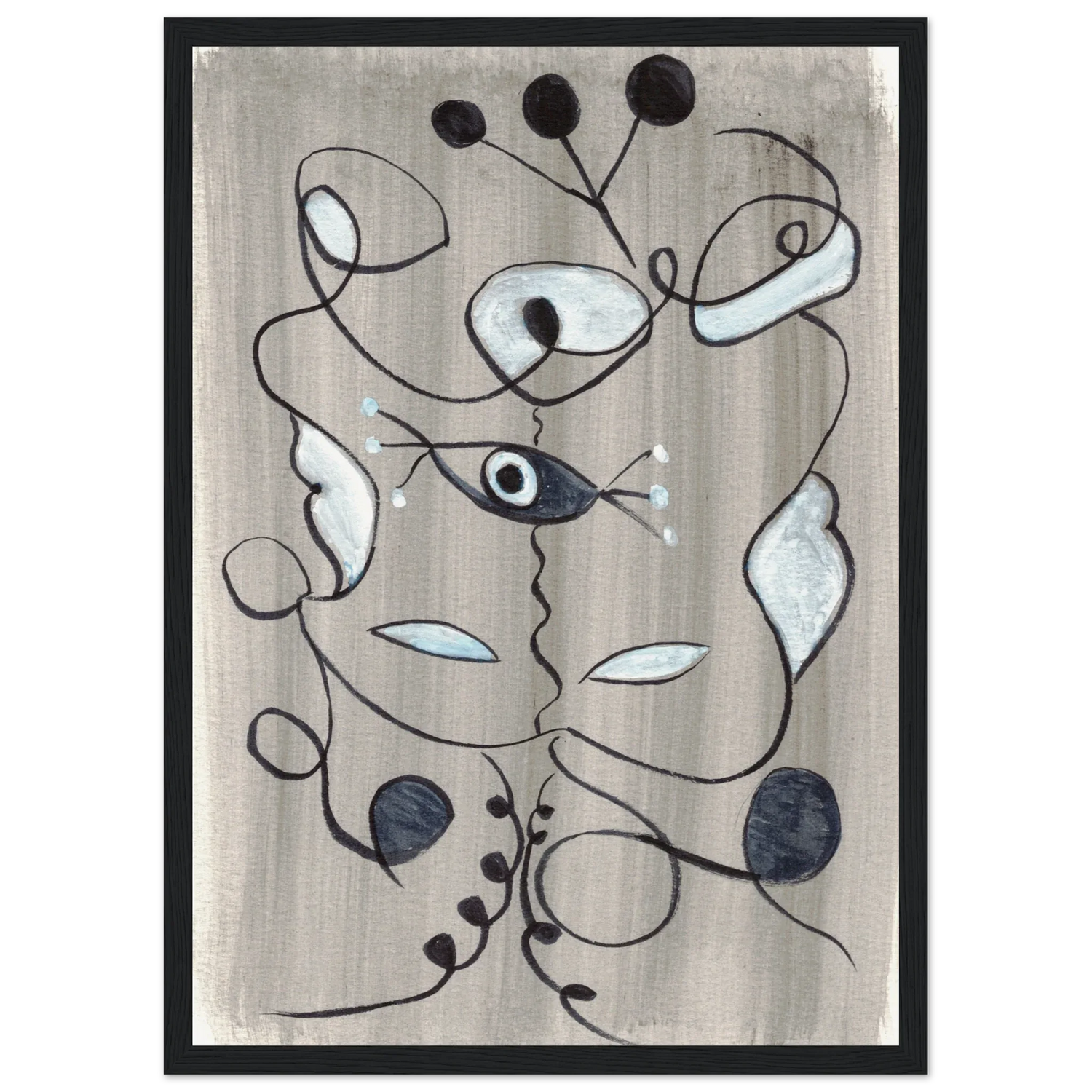 Affiche encadrée bois | Papier mat qualité musée | Aquarelle originale Laure Leprince - Laure Leprince - Artiste Peintre