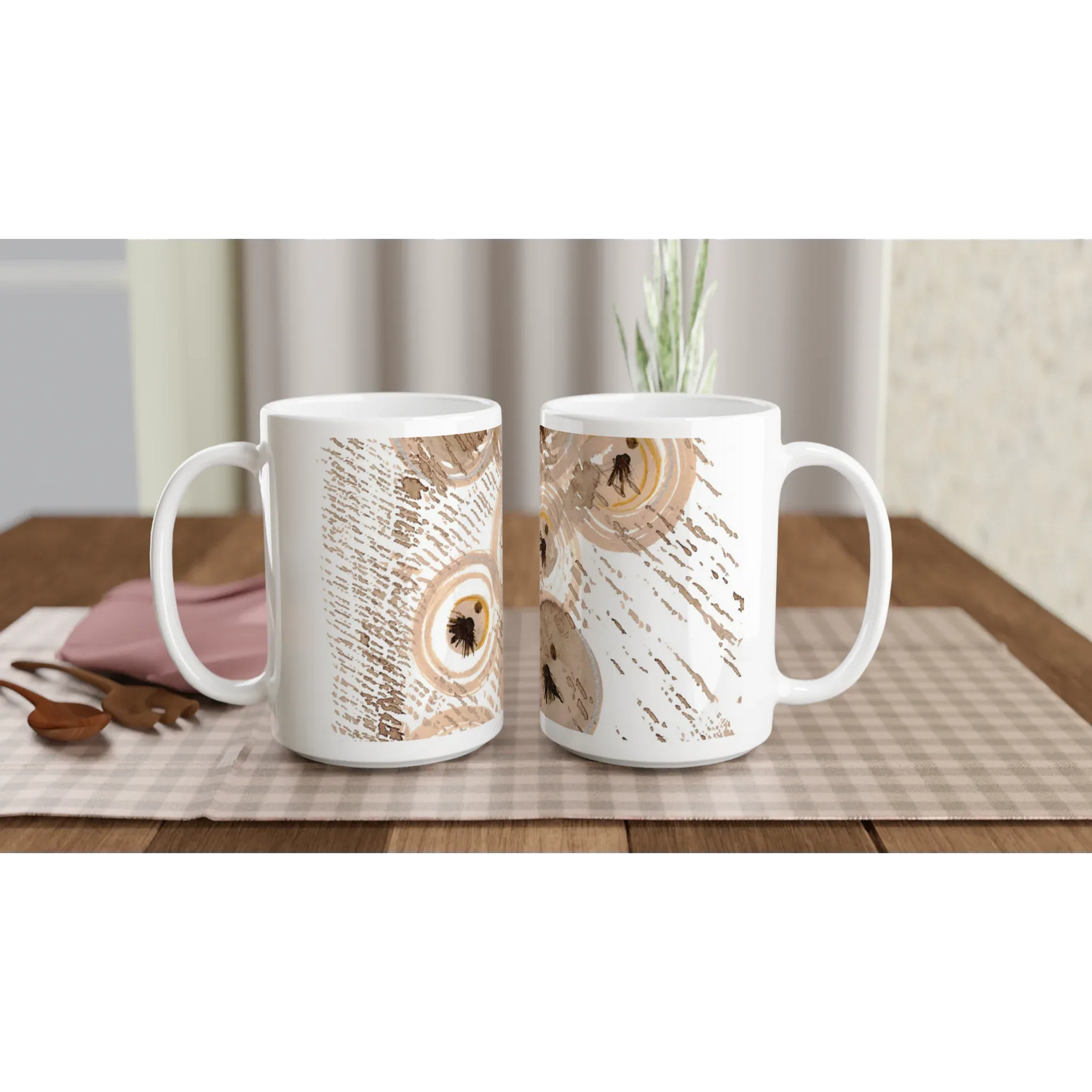 Mug en céramique blanche 44 cl Sables stellaires – Grand format, design et qualité durable - Laure Leprince - Artiste Peintre