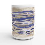 Mug en céramique blanche 44 cl Golden Drip – Grand format, design et qualité durable - Laure Leprince - Artiste Peintre