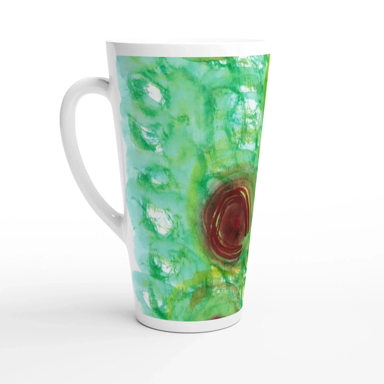 Mug à Latte en Céramique Blanche 500 ml Green Echo – Élégant, durable et brillant - Laure Leprince - Artiste Peintre