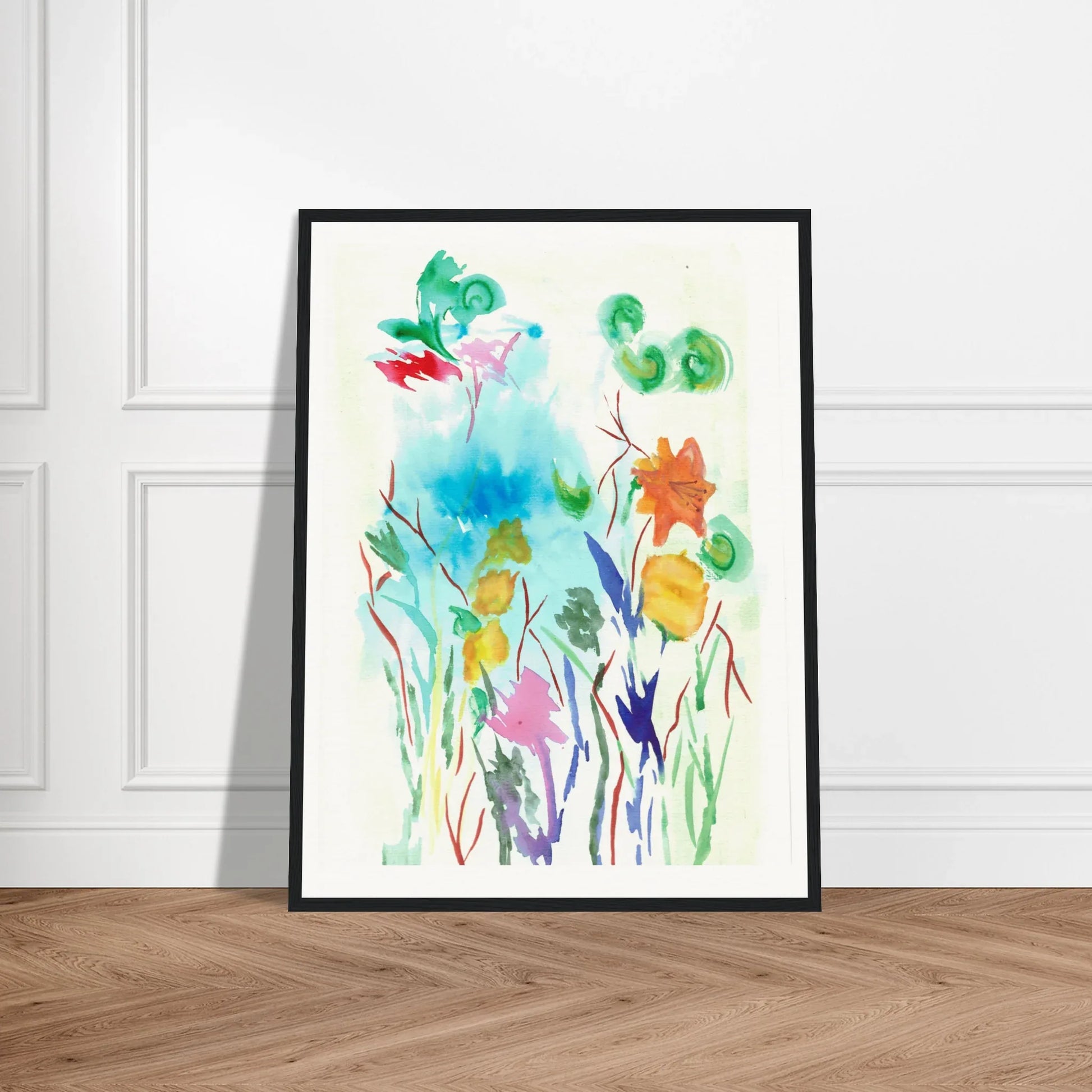 Museum-Quality Matte Paper Wooden Framed Poster Jardin Lumineux - Laure Leprince - Artiste Peintre