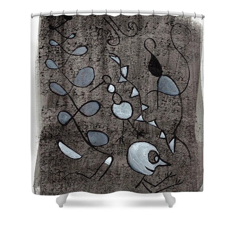 Carnaval Abstract Line Art Shower Curtain – Artistic Bathroom Design Modern Elegance - Laure Leprince - Artiste Peintre