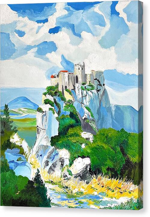Castle on Rocky Cliff - Canvas Print