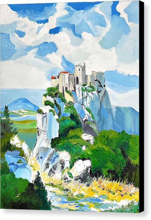 Castle on Rocky Cliff - Canvas Print