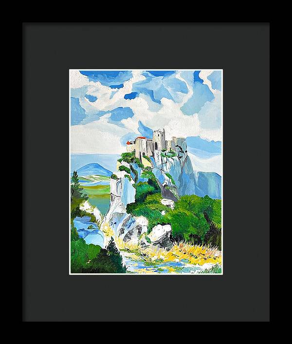 Castle on Rocky Cliff - Framed Print