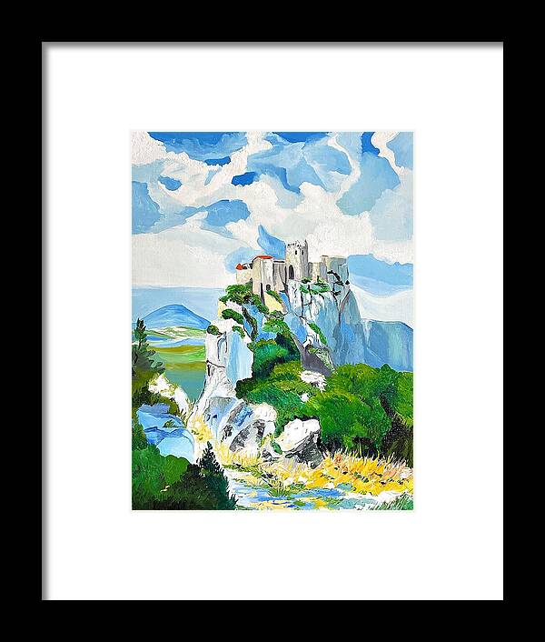 Castle on Rocky Cliff - Framed Print