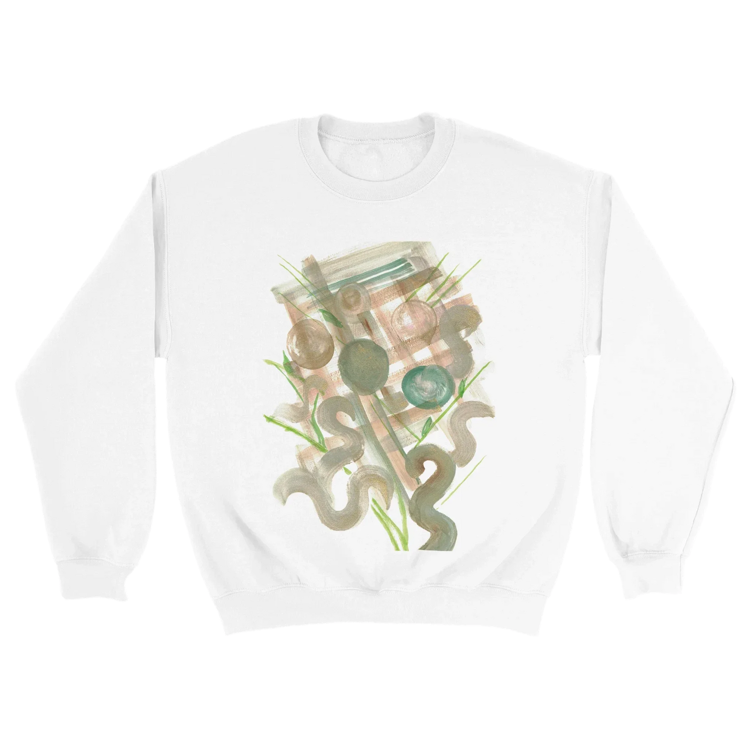 Sweatshirt Unisexe Classique Moss Geometry– Impression Artistique Multicolore - Laure Leprince - Artiste Peintre