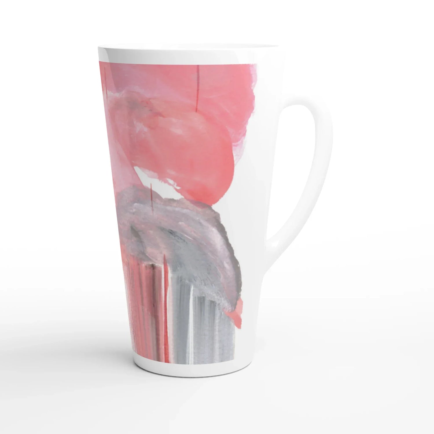 Mug à Latte en Céramique Blanche 500 ml Blush Cascade – Élégant, durable et brillant - Laure Leprince - Artiste Peintre