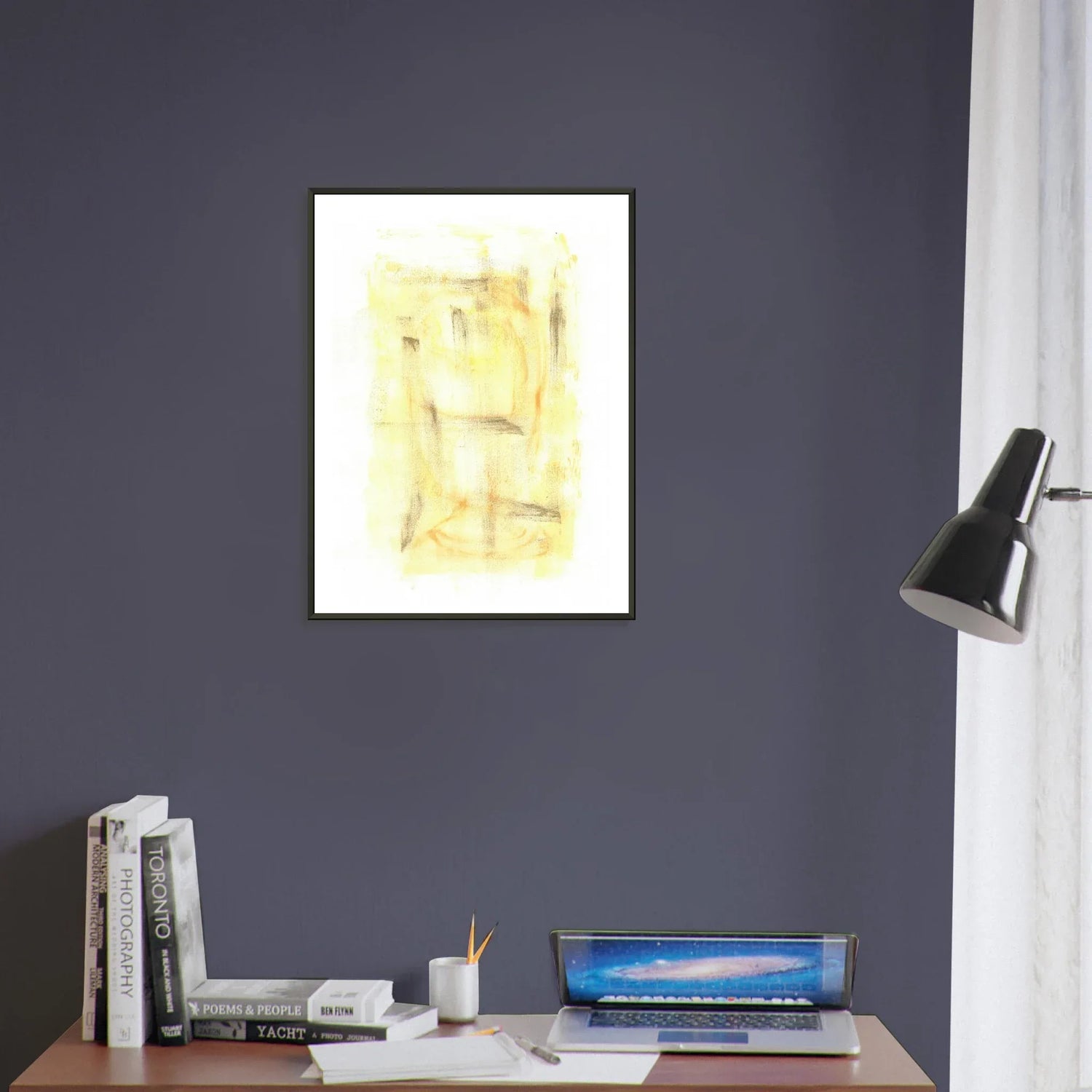Classic Semi-Glossy Paper Metal Framed Post Golden Haze - Laure Leprince - Artiste Peintre