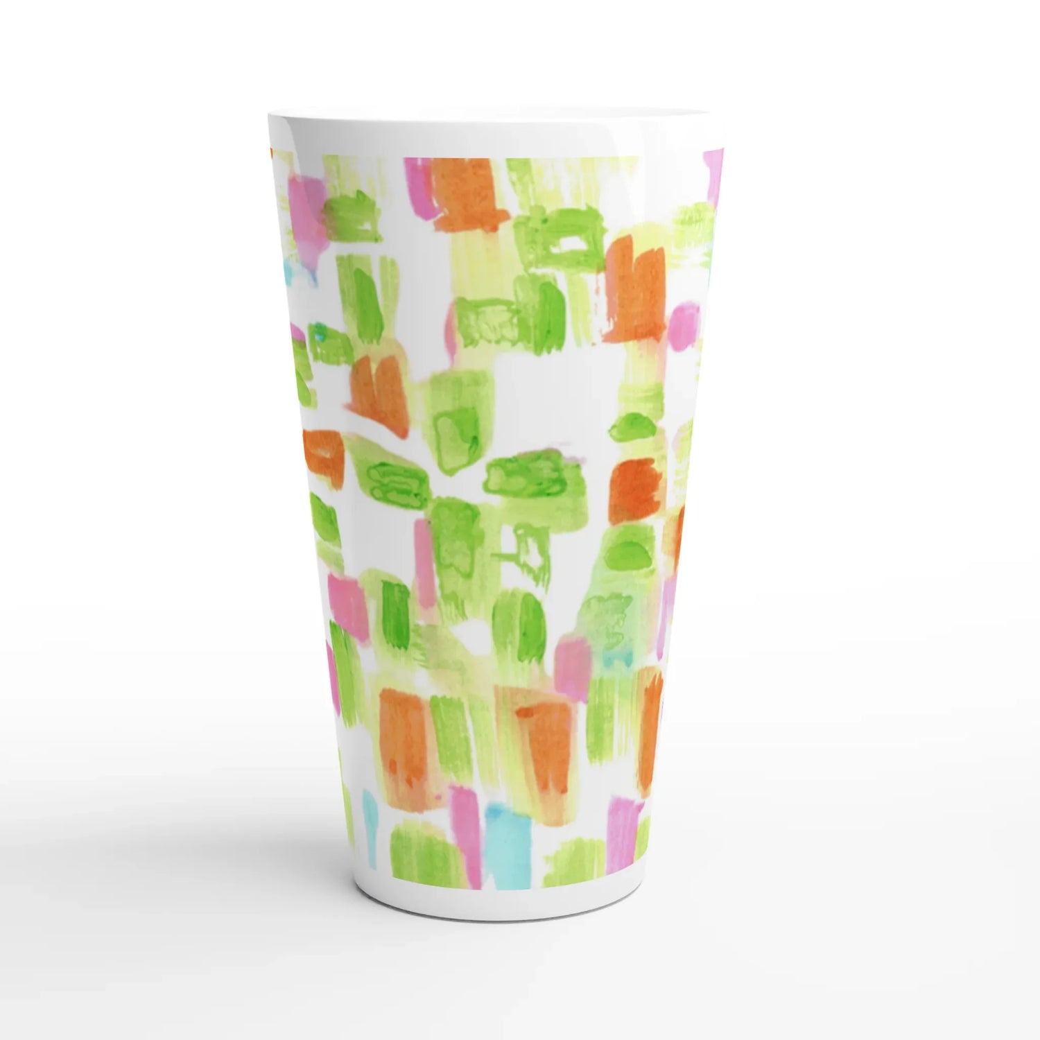 Mug à Latte en Céramique Blanche 500 ml Pastel Mosaïc– Élégant, durable et brillant - Laure Leprince - Artiste Peintre