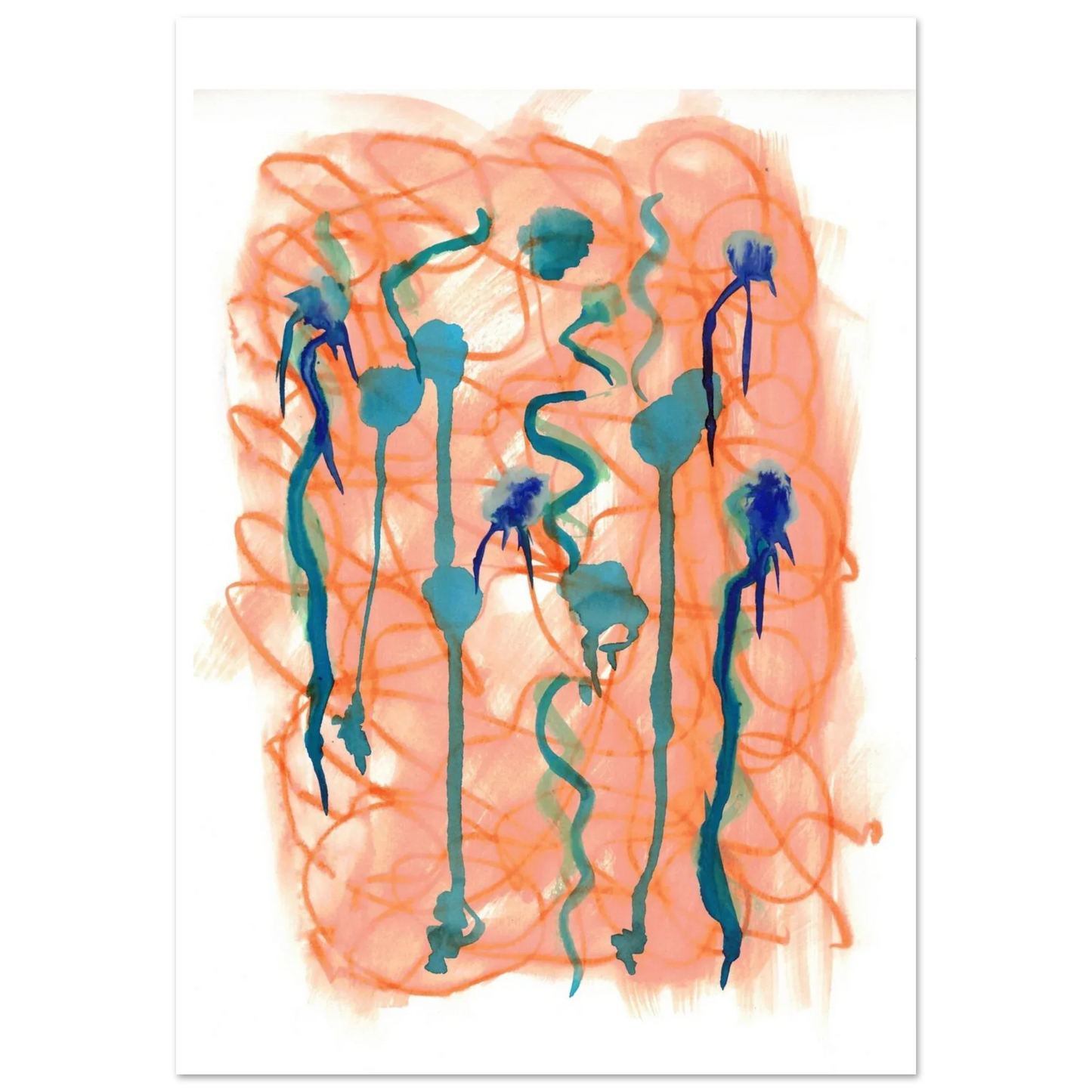 Premium Matte Paper Poster Aquarelle Originale RDJ3-8 - Laure Leprince - Artiste Peintre