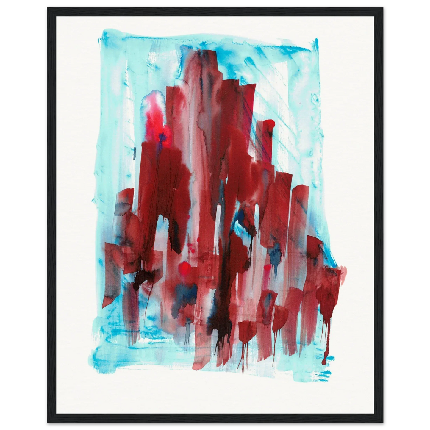 Affiche Encadrée Museum-Quality Matte Paper Wooden Framed Crimson Tower - Laure Leprince - Artiste Peintre