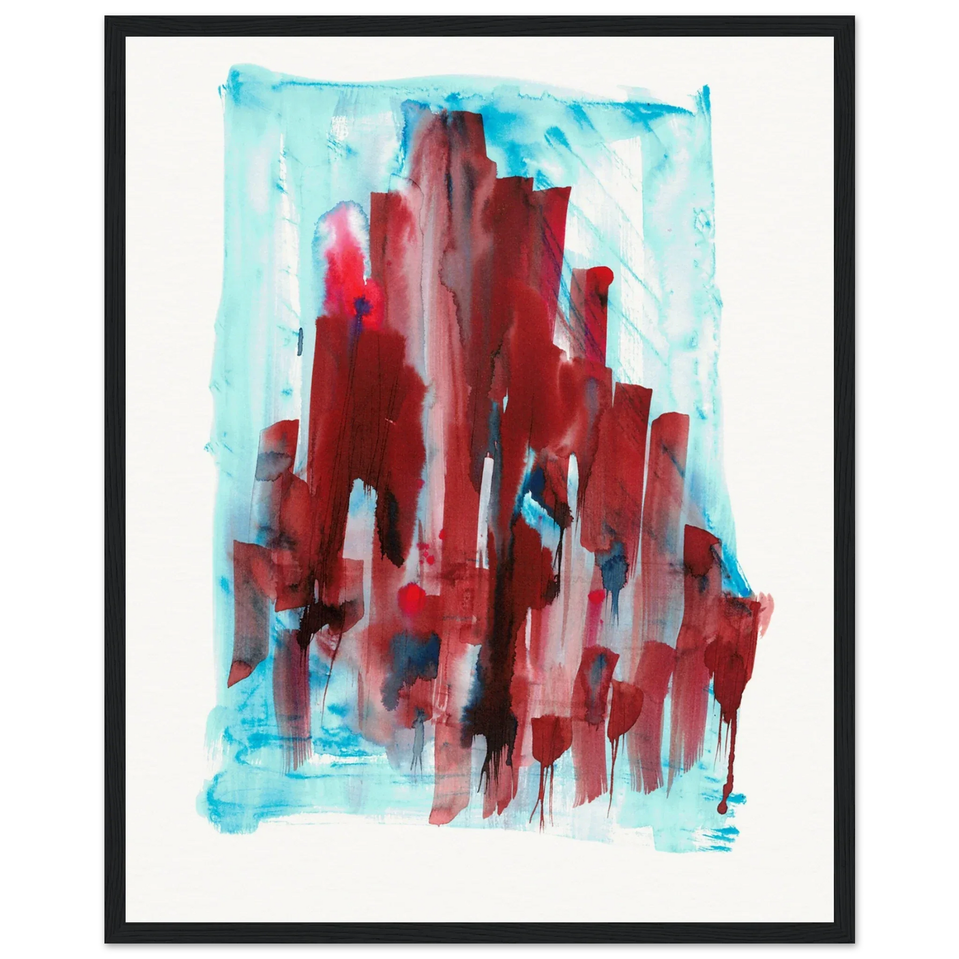 Affiche Encadrée Museum-Quality Matte Paper Wooden Framed Crimson Tower - Laure Leprince - Artiste Peintre