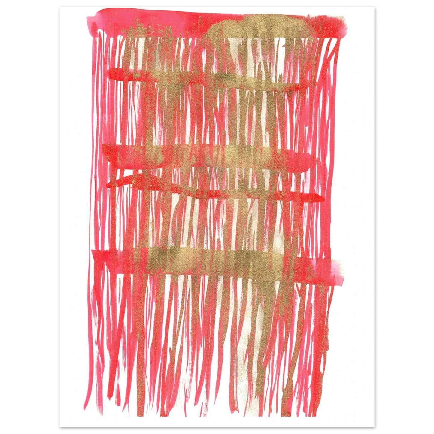 Affiche Premium Papier Mat – Red Waves Par l'Artiste Laure Leprince - Laure Leprince - Artiste Peintre