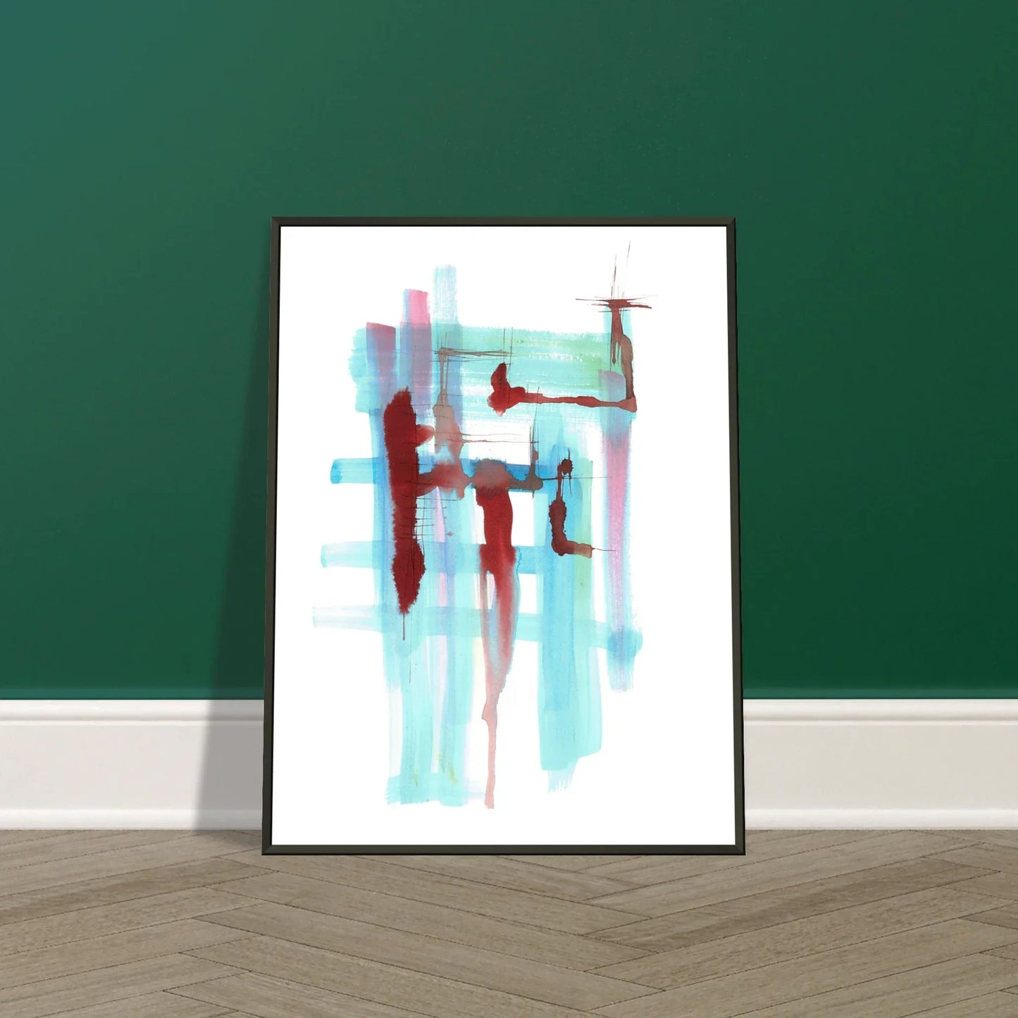 Classic Semi-Glossy Paper Metal Framed Poste Structures Liquides - Laure Leprince - Artiste Peintre
