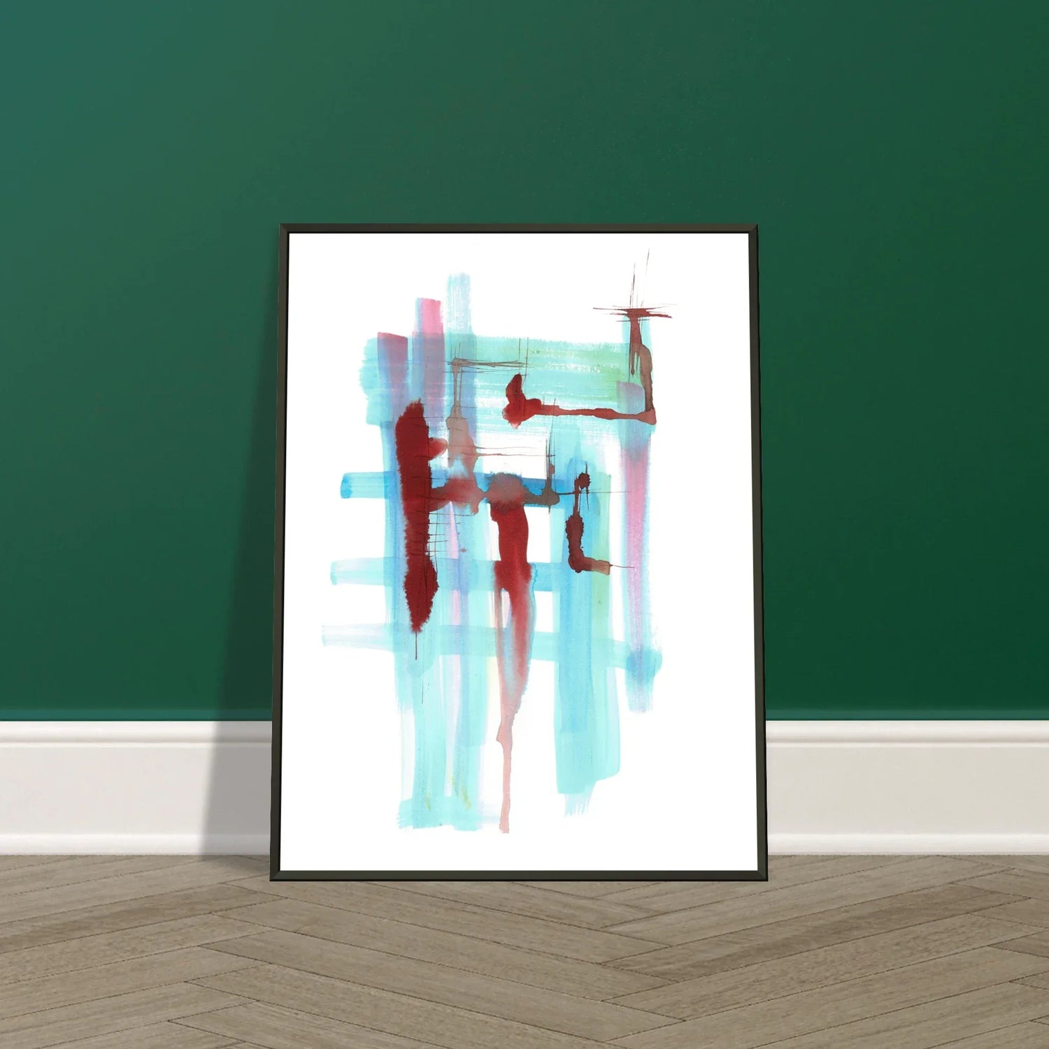 Classic Semi-Glossy Paper Metal Framed Poste Structures Liquides - Laure Leprince - Artiste Peintre