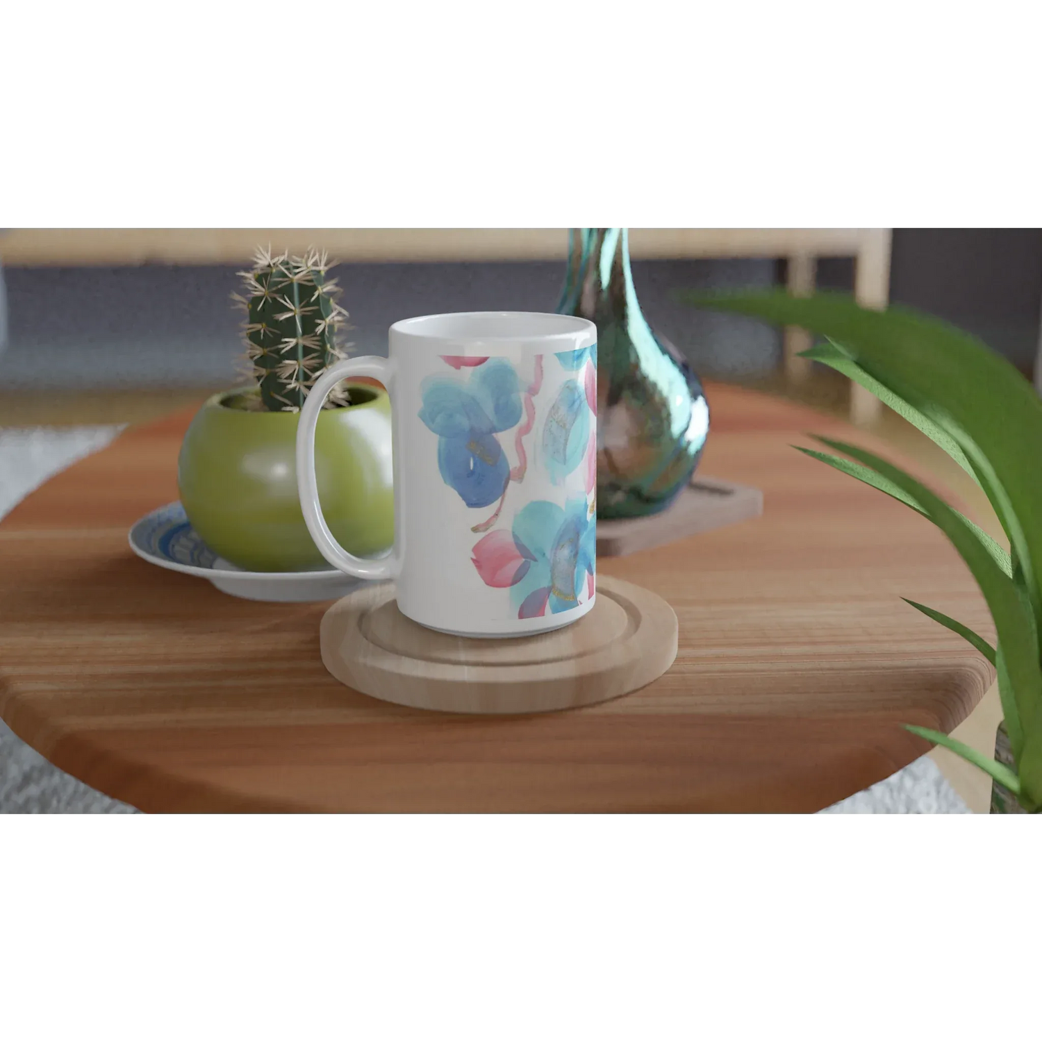 Mug en céramique blanche 44 Masque– Grand format, design et qualité durable - Laure Leprince - Artiste Peintre