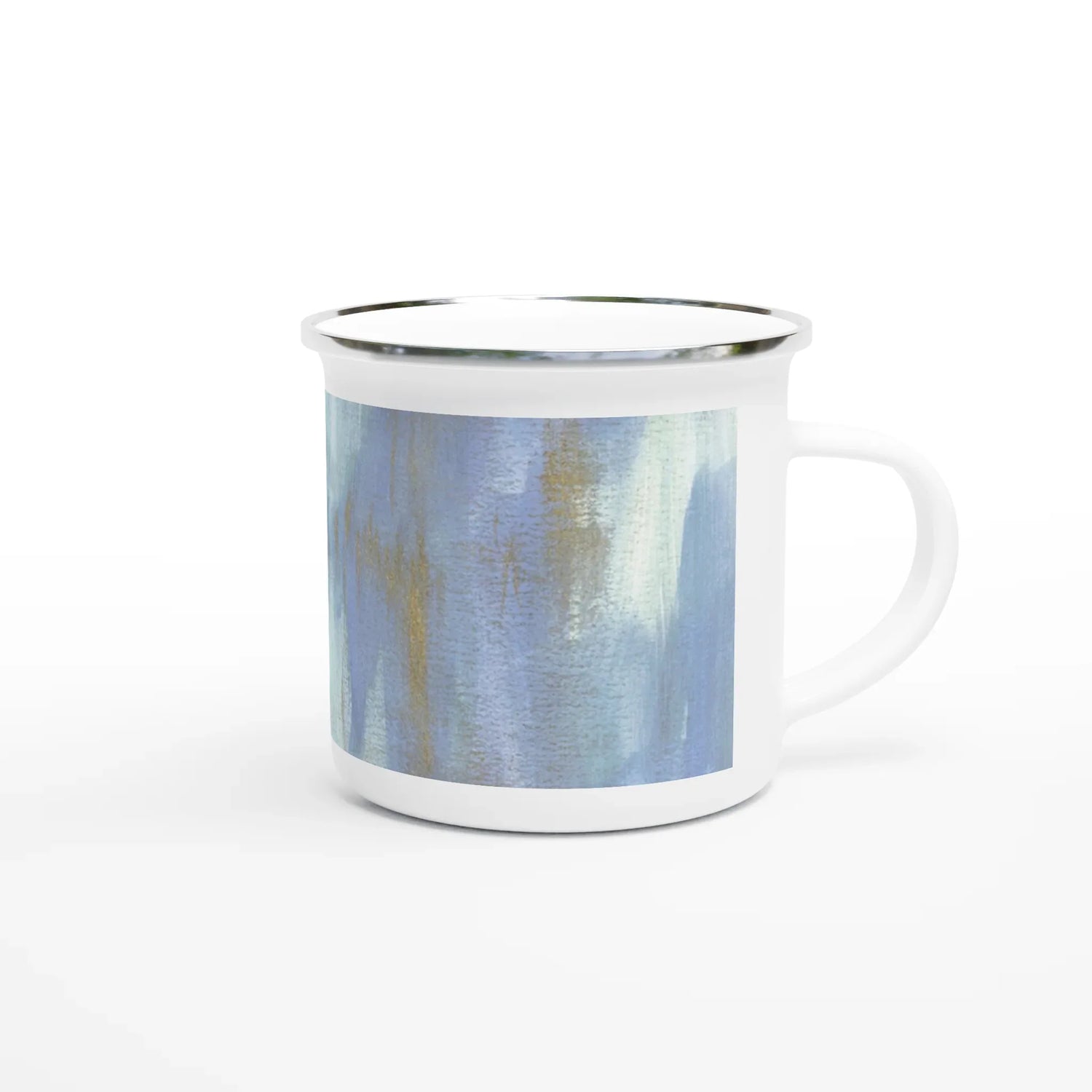 Mug en émail blanc 35 cl Silent Water – Léger, vintage et résistant - Laure Leprince - Artiste Peintre