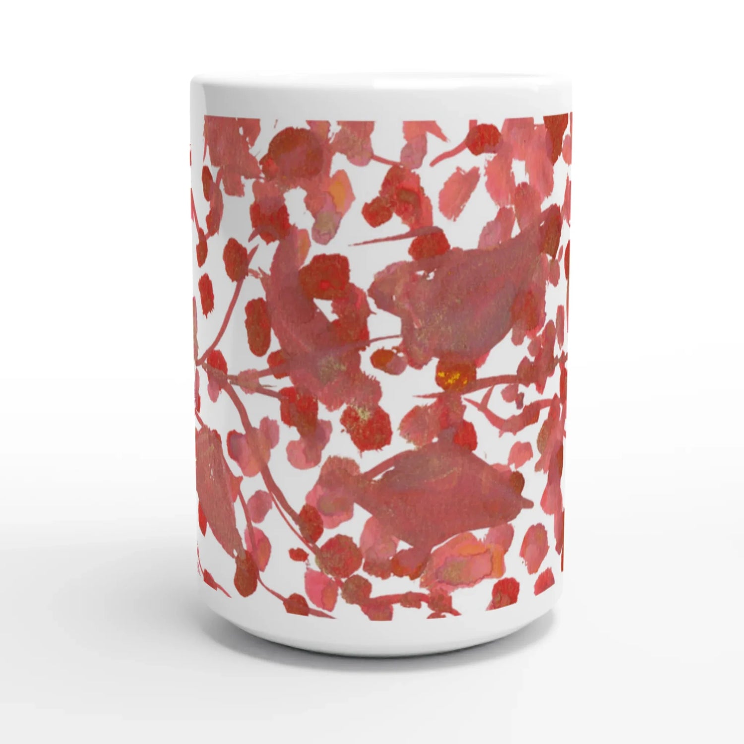 Mug en céramique blanche 44 cl Bois de Rubis – Grand format, design et qualité durable - Laure Leprince - Artiste Peintre