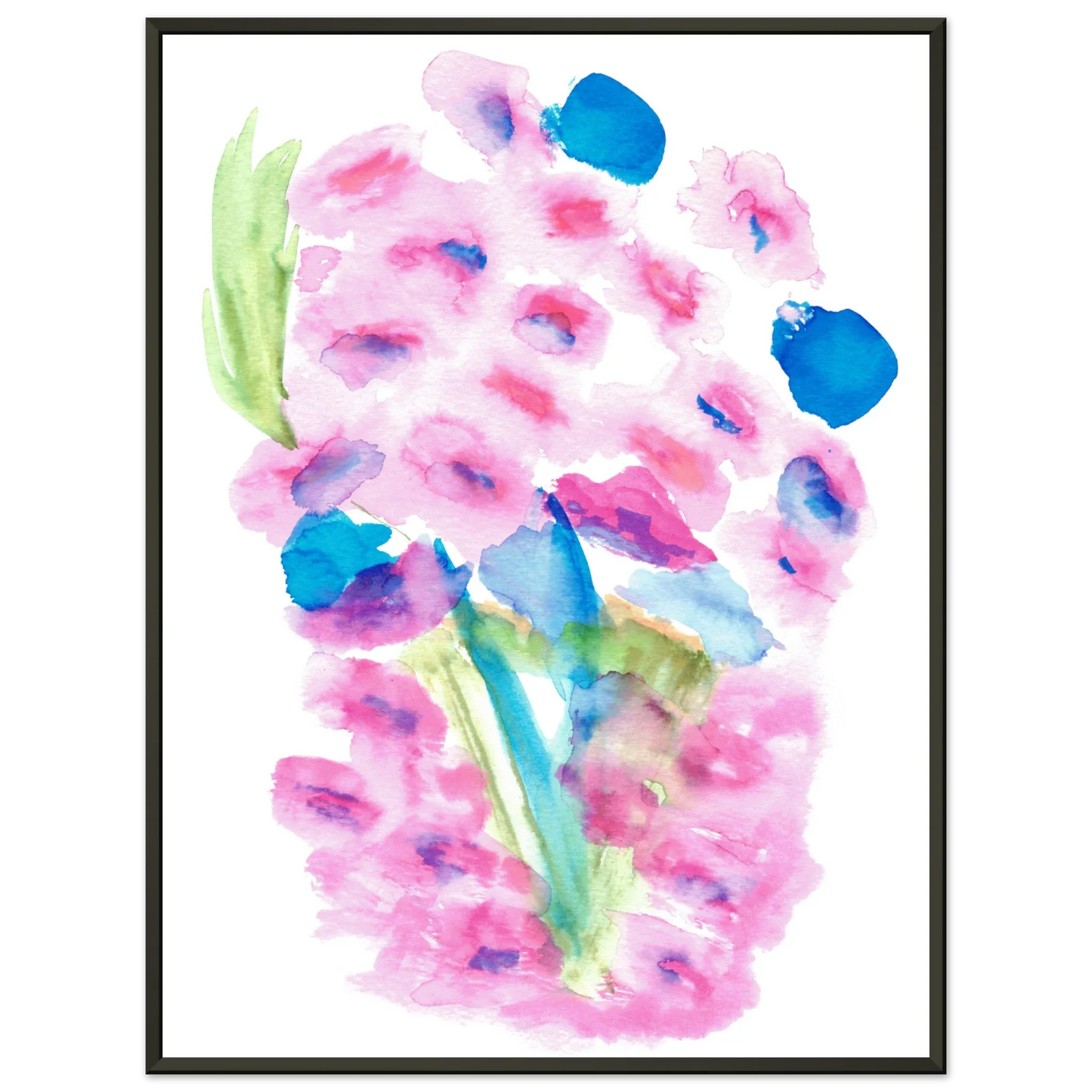 Classic Semi-Glossy Paper Metal Framed Poster Bouquets Rosé - Laure Leprince - Artiste Peintre
