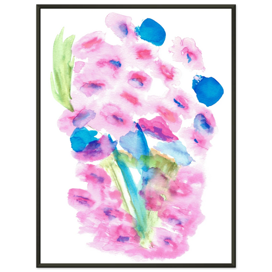 Classic Semi-Glossy Paper Metal Framed Poster Bouquets Rosé - Laure Leprince - Artiste Peintre