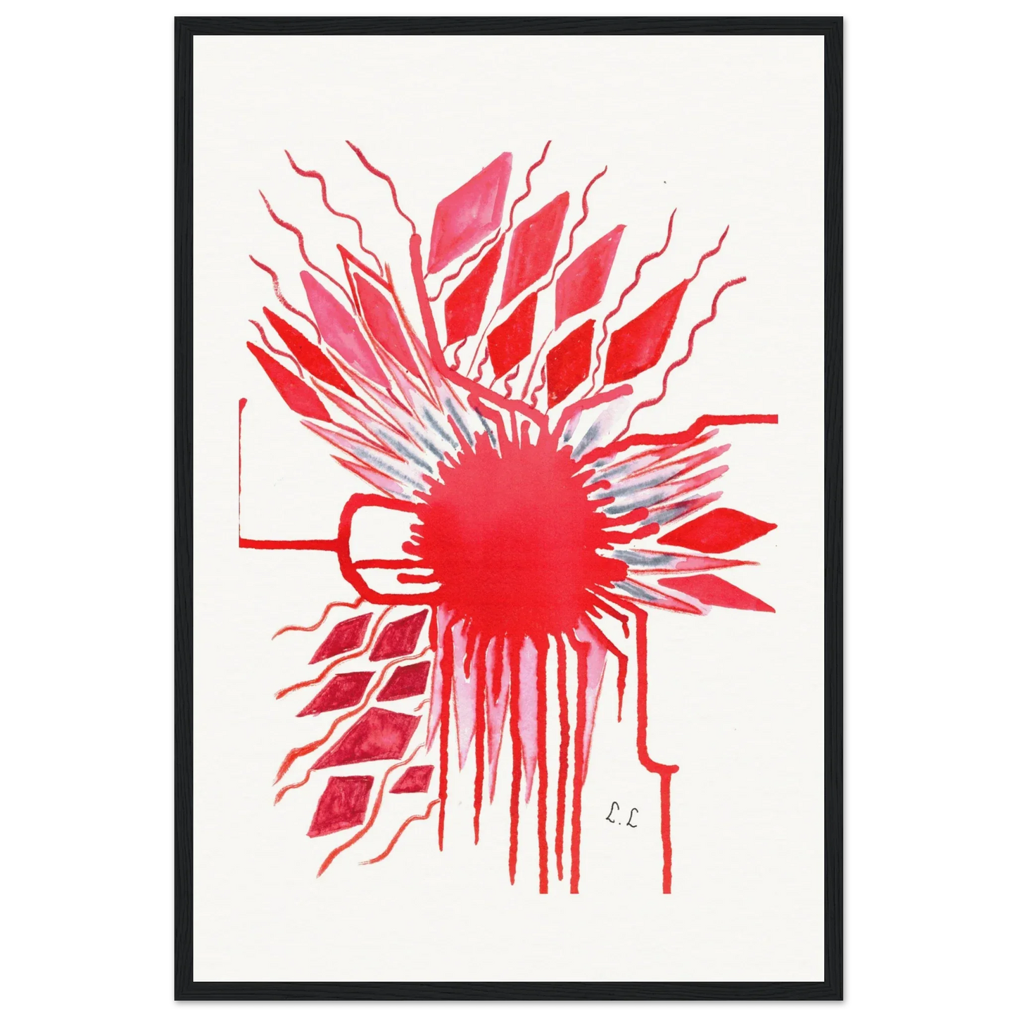 Museum-Quality Matte Paper Wooden Framed Poster Rouge - Laure Leprince - Artiste Peintre