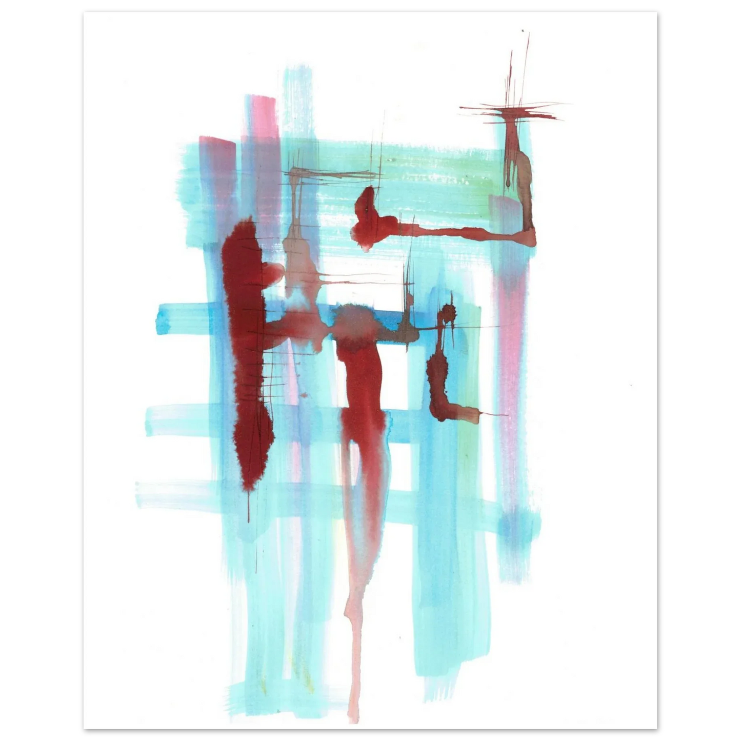 Premium Matte Paper Poster Aquarelle Originale RDJ3-10 - Laure Leprince - Artiste Peintre
