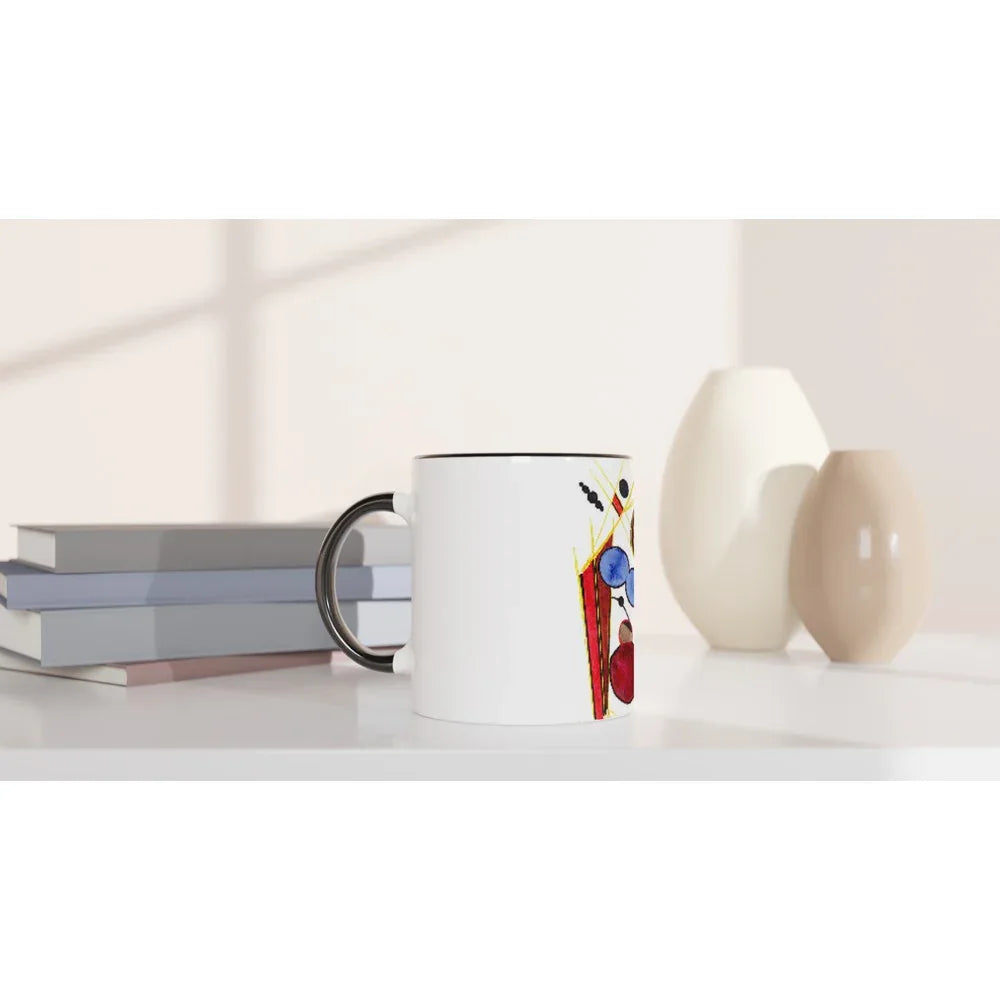 Mug en céramique 325 ml | Bord coloré | Tasse artistique durable - Laure Leprince - Artiste Peintre