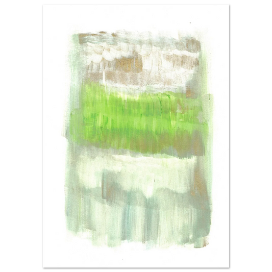 Abstract Spring Meadow with Gold Shimmer - Premium Matte Paper Poster RDJ3-1 - Laure Leprince - Artiste Peintre