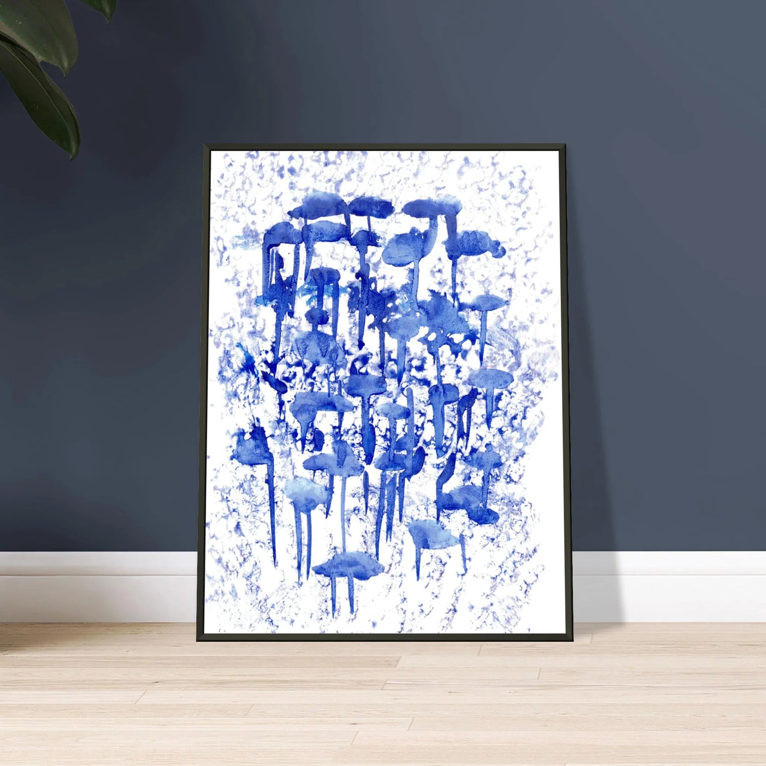 Classic Semi-Glossy Paper Metal Framed Poste Forêt Indigo - Laure Leprince - Artiste Peintre