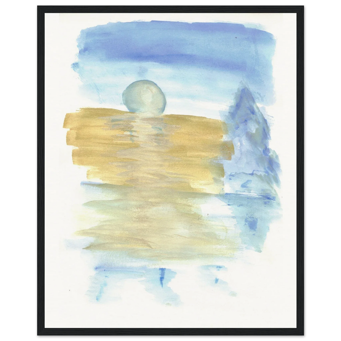 Affiche Encadrée Museum-Quality Matte Paper Wooden Framed Blue Horizon - Laure Leprince - Artiste Peintre