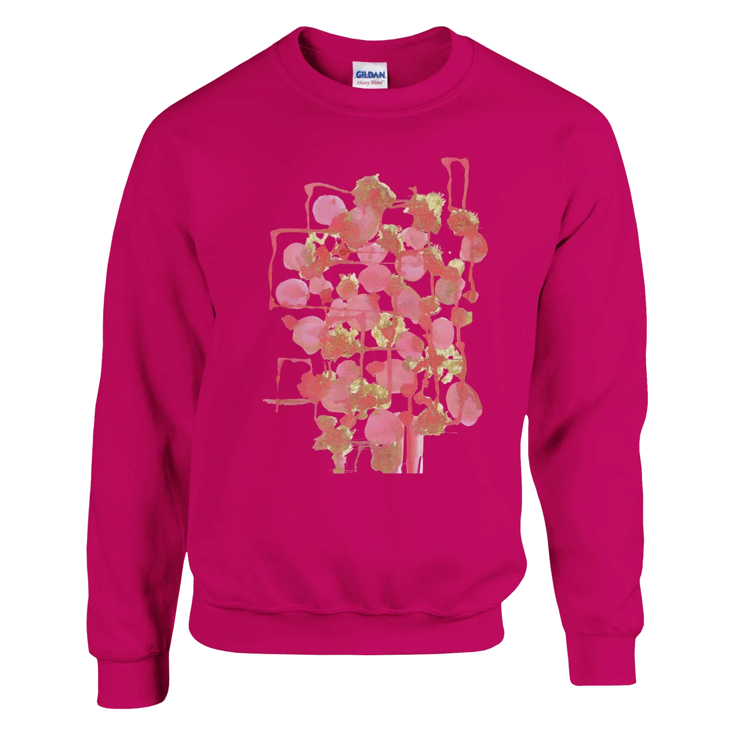 Sweatshirt Unisexe Classique Reseau Framboise – Impression Artistique Multicolore - Laure Leprince - Artiste Peintre