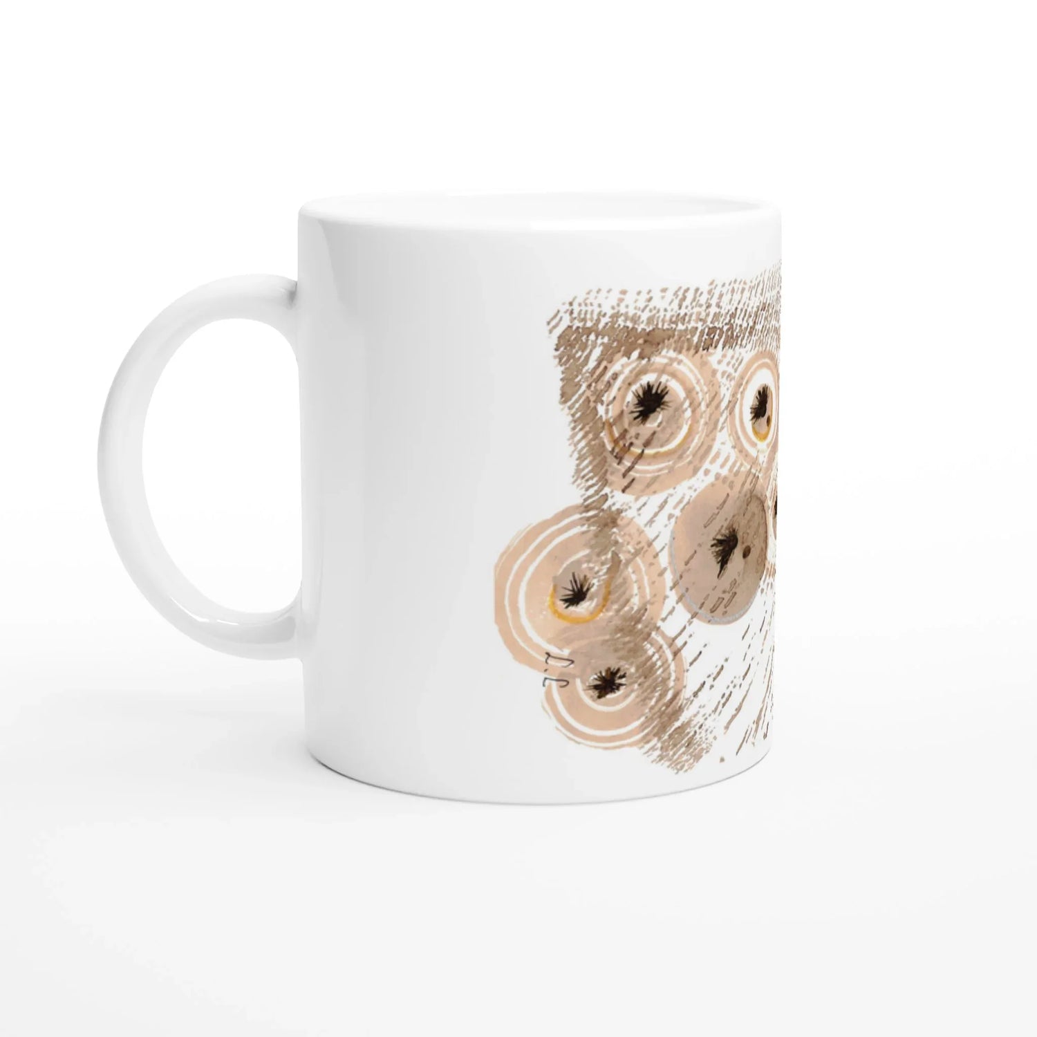 Mug en céramique blanche 325 ml Sables stellaires– Élégance, sécurité et durabilité - Laure Leprince - Artiste Peintre