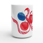 Mug en céramique blanche 44 cl Guirlande – Grand format, design et qualité durable - Laure Leprince - Artiste Peintre