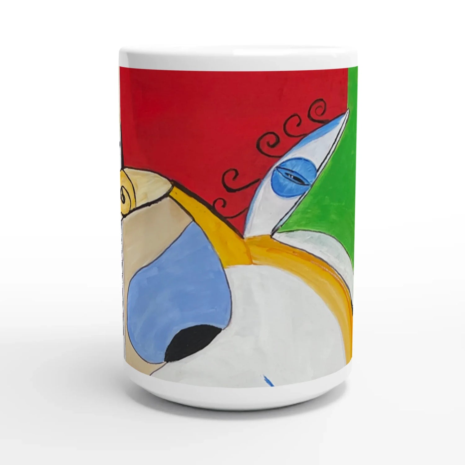 Mug en céramique blanche 44 cl – Grand format, design et qualité durable - Laure Leprince - Artiste Peintre