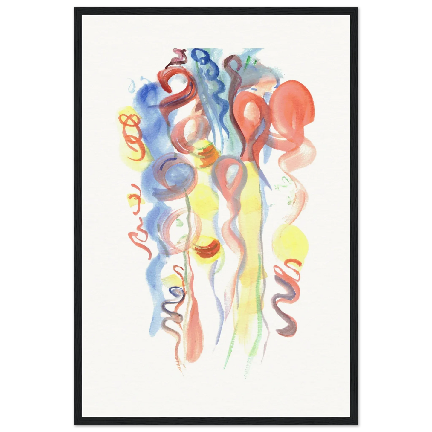 Affiche Encadrée Museum-Quality Matte Paper Wooden Framed Les Serpentins - Laure Leprince - Artiste Peintre