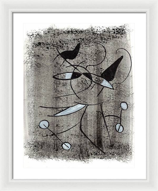 Chat Halterophile - Framed Print