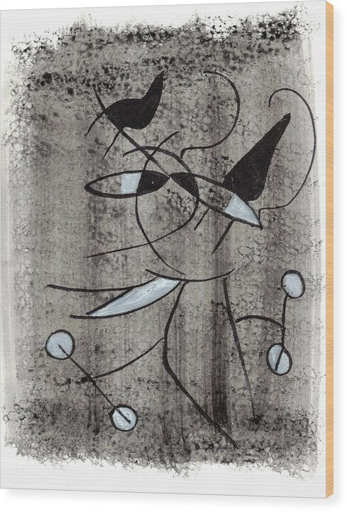 Chat Halterophile - Wood Print