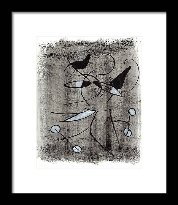 Chat Halterophile - Framed Print