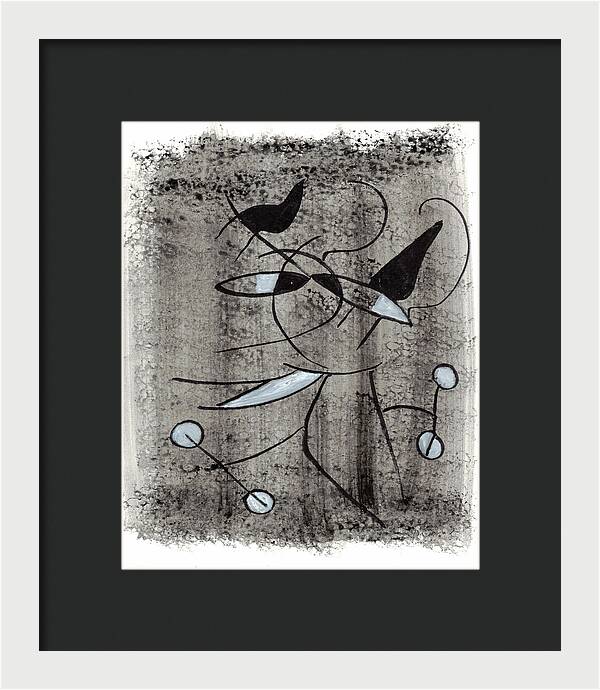 Chat Halterophile - Framed Print