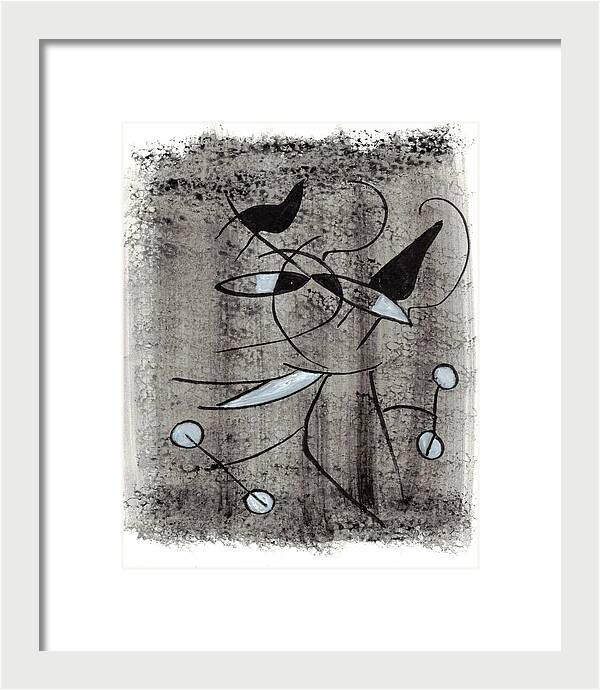 Chat Halterophile - Framed Print