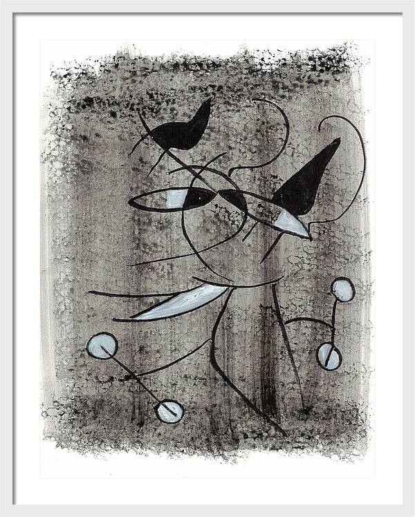 Chat Halterophile - Framed Print