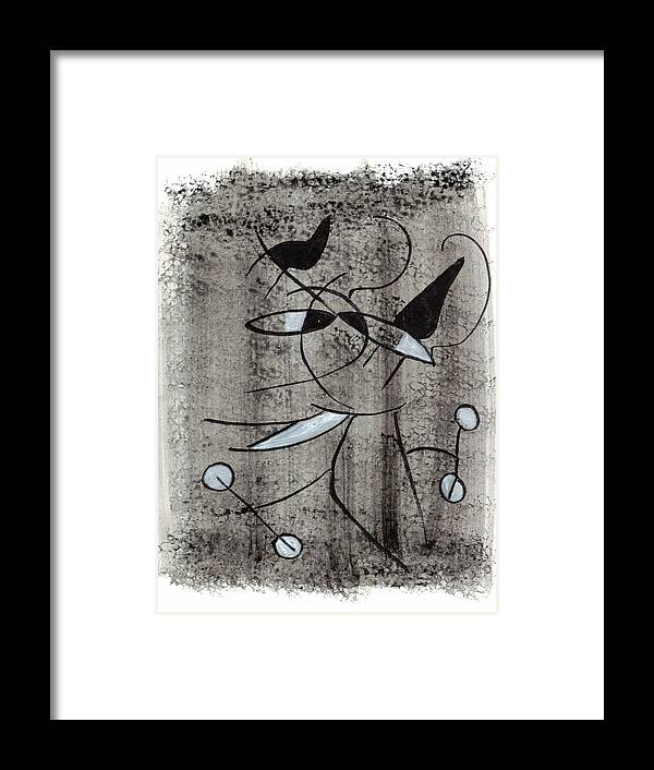 Chat Halterophile - Framed Print