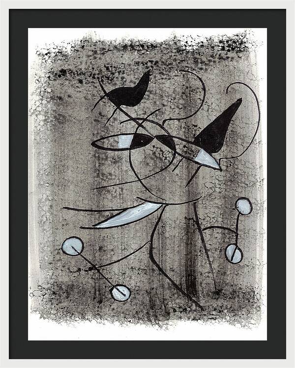 Chat Halterophile - Framed Print
