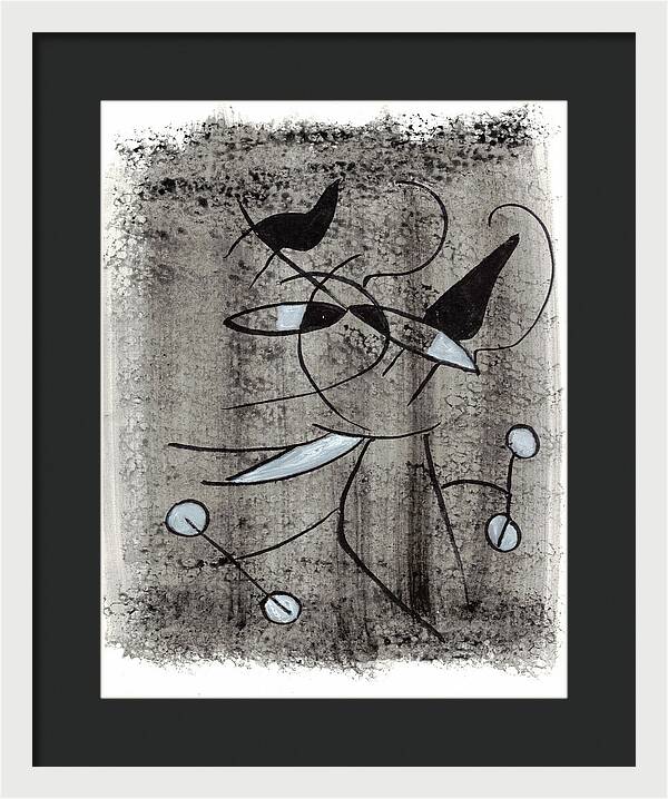 Chat Halterophile - Framed Print