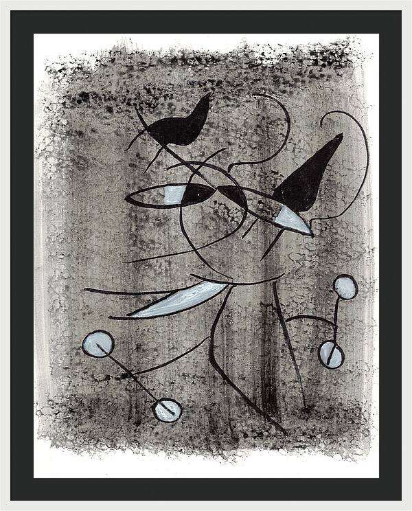 Chat Halterophile - Framed Print
