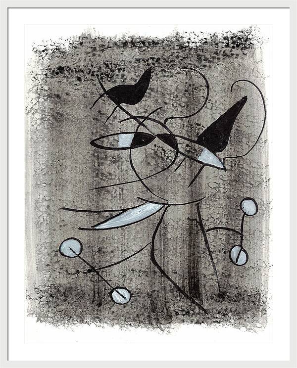 Chat Halterophile - Framed Print