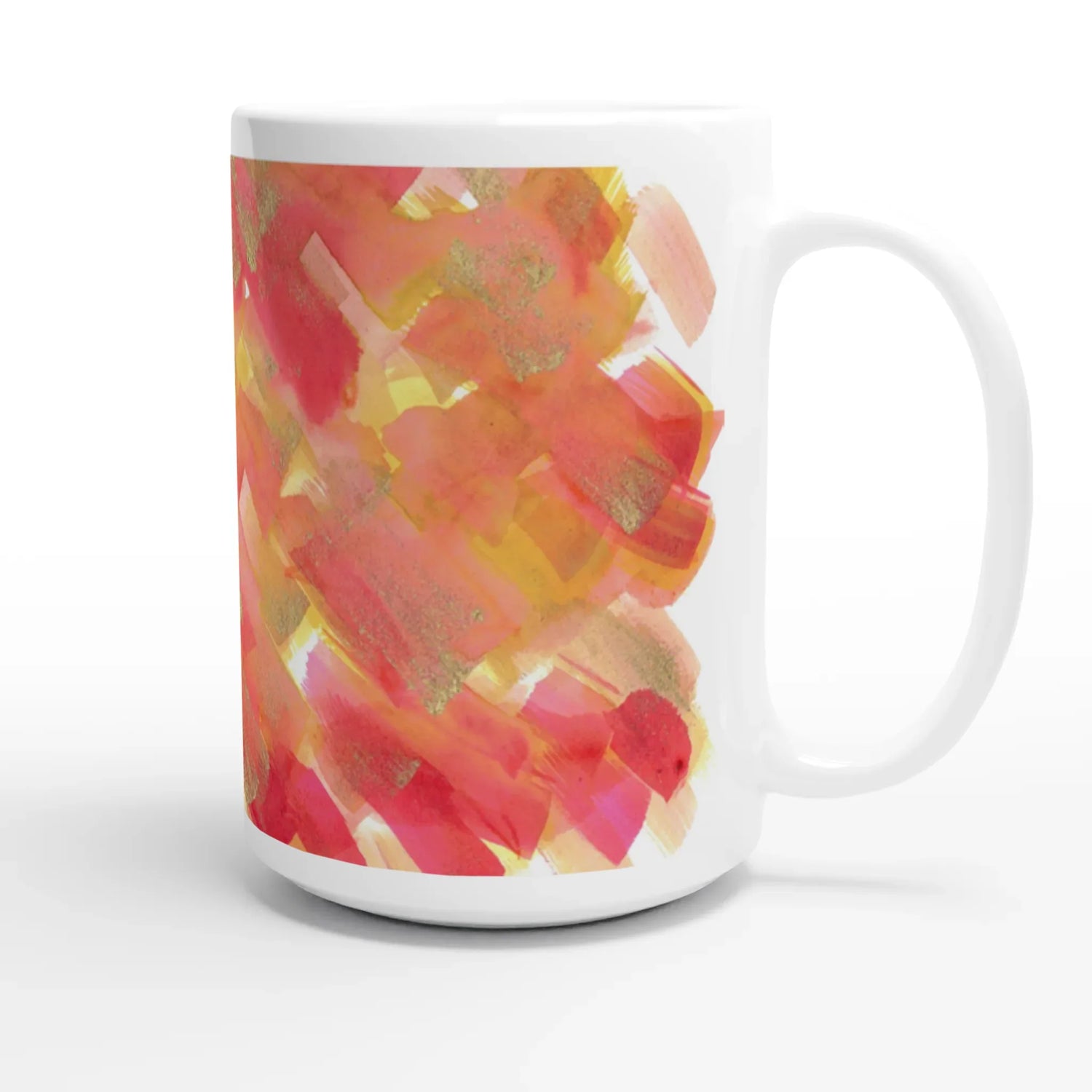 Mug en céramique blanche 44 Sunset Ember – Grand format, design et qualité durable - Laure Leprince - Artiste Peintre