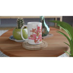 Mug en céramique blanche 44 Reseau Framboise – Grand format, design et qualité durable - Laure Leprince - Artiste Peintre